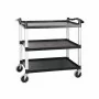 DISTFORM - Chariot de service aluminium et polypropylène 3 étagères 825x410x850