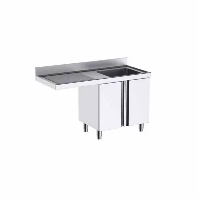 DISTFORM - Meuble à portes avec plonge L146541I 1400x600 espace pour lave-vaisselle