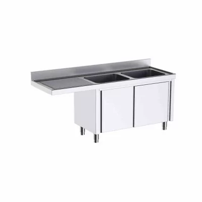 DISTFORM - Meuble à portes avec plonge L186542I 1800x600 espace pour lave-vaisselle