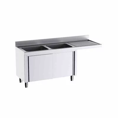 DISTFORM - Meuble à portes avec plonge L187552D 1800x700 espace pour lave-vaisselle