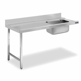 DISTFORM - Table murale entrée de prélavage bac à droite 700x750x850
