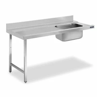 DISTFORM - Table murale entrée de prélavage bac à droite 700x750x850