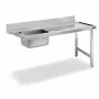 DISTFORM - Table murale entrée de prélavage bac à gauche 700x750x850