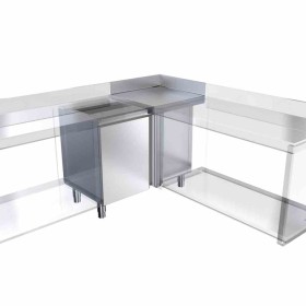 DISTFORM - Meuble d'angle 90° 700 avec plan de travail à droite