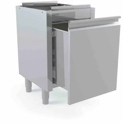 DISTFORM - Meuble trémie 500x700x850 rectangulaire pour déchets avec fixation pour sacs