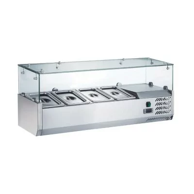 FURNOTEL - Déclassé - Vitrine positive vitrage droit pour 9 bacs GN 1/3 - 110 W