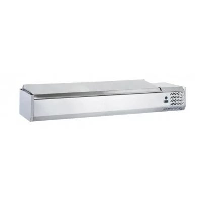 FURNOTEL - Déclassé - Vitrine positive couvercle inox pour 8 bacs GN 1/3 - 110 W