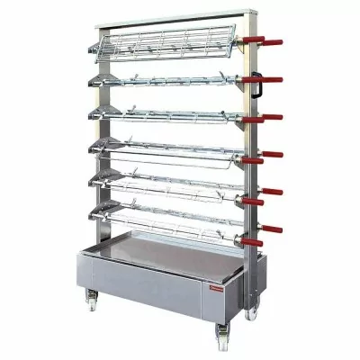 DIAMOND - Chariot avec structure pour 12 broches rôtissoires