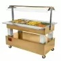 DIAMOND - Buffet chauffant, bain marie, 4x GN1/1-150 (Bois Chêne clair)