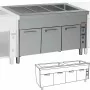 DIAMOND - Élément bain-marie sur armoire chauffante 2x 3 GN1/1