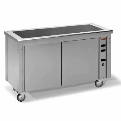 DIAMOND - Élément vitrocéramique sur armoire chauffante L. 1500 mm