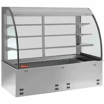DIAMOND - Élément cuve/vitrine 3 niveaux ouverte (rideau), réfrigéré, ventilé, 5x GN1/1 (sans unité)