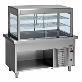 DIAMOND - Élément top/vitrine réfrigerée sur meuble ouvert 6x GN1/1