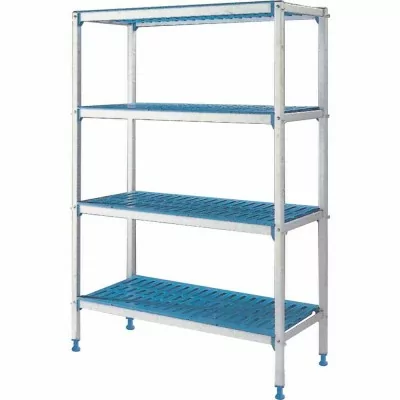 DIAMOND - Rayonnage linéaire en aluminium anodisé GN 4 niveaux Modular Rack L. 990 mm