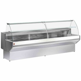 DIAMOND - Comptoir vitrine réfrigéré vitre bombée, avec réserve - GRIS/BLANC L. 1040 mm