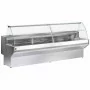 DIAMOND - Comptoir vitrine réfrigéré vitre bombée, avec réserve - GRIS/BLANC L. 1040 mm