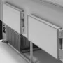 DIAMOND - Comptoir vitrine réfrigéré vitre droite 90°, avec réserve - GRIS/BLANC L. 1000 mm