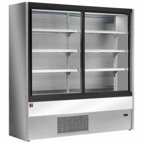 DIAMOND - Murale réfrigéré, ventilé, avec portes coulissantes en verres - GRIS/BLANC L. 1200 mm