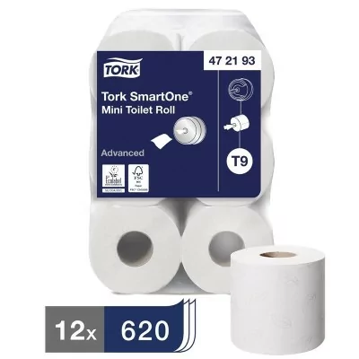TORK - Mini rouleaux de papier toilette Smart One (lot de 12)
