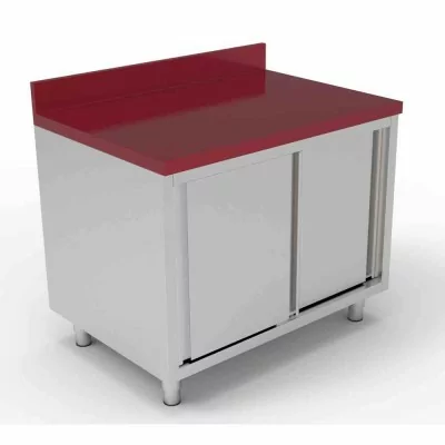 COMBISTEEL - Table de découpe avec portes coulissantes L. 1600 mm P. 700 mm