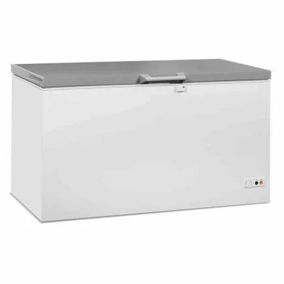 COMBISTEEL - Congélateur bahut couvercle inox 469 L