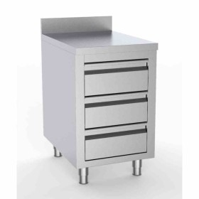 COMBISTEEL - Table de travail avec 3 tiroirs avec bord relevé L. 500 mm P. 700 mm