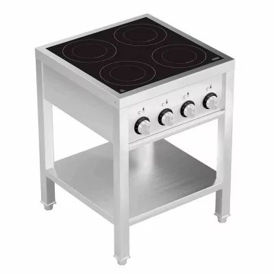 COMBISTEEL - Cuisinière à induction 4 zones avec dessous ouvert 655 x 655 x 875 mm