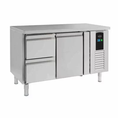COMBISTEEL - Table réfrigérée positive 1 porte et 2 tiroirs ENERGY LINE L. 1360 mm P. 700 mm