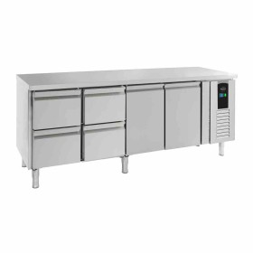 COMBISTEEL - Table réfrigérée positive 2 portes et 4 tiroirs ENERGY LINE L. 2230 mm P. 700 mm