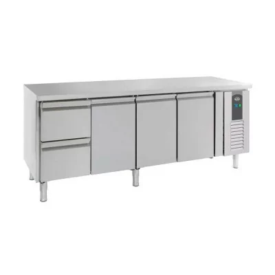 COMBISTEEL - Table réfrigérée positive 3 portes et 2 tiroirs L. 2230 mm P. 700 mm