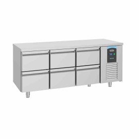 COMBISTEEL - Table réfrigérée positive 6 tiroirs ENERGY LINE L. 1865 mm P. 700 mm