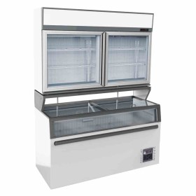 COMBISTEEL - Chambre murale frigorifique blanc 2 portes en verre 1454 x 890 x 2110 mm