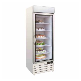 COMBISTEEL - Congélateur 1 porte en verre blanc 578 L