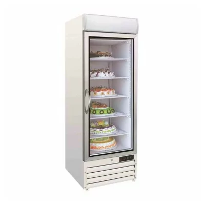 COMBISTEEL - Congélateur 1 porte en verre blanc 578 L