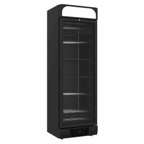 COMBISTEEL - Congélateur 1 porte en verre noir bandeau lumineux 382 L