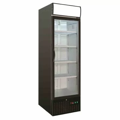 COMBISTEEL - Congélateur 1 porte en verre noir 460 L