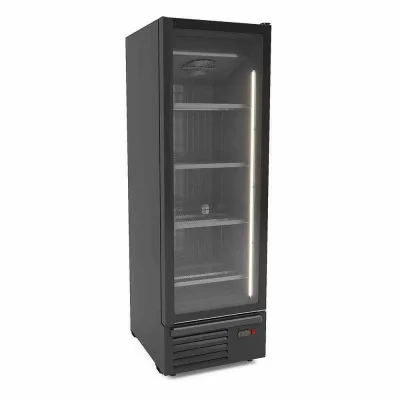 COMBISTEEL - Congélateur 1 porte en verre noir 500 L