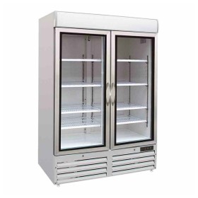 COMBISTEEL - Congélateur 2 portes en verre blanc 920 L