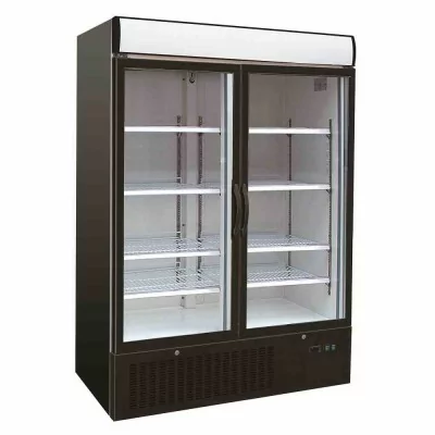 COMBISTEEL - Congélateur 2 portes en verre noir 1079 L