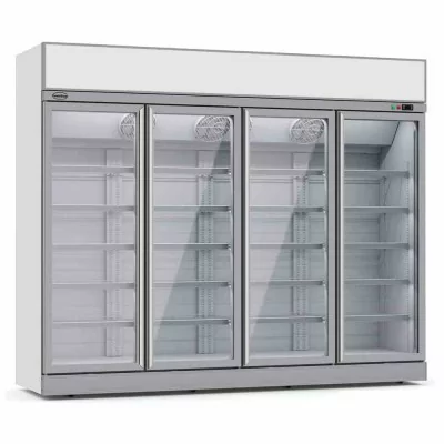 COMBISTEEL - Réfrigérateur 4 portes en verre blanc 2060 L