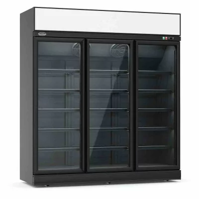 COMBISTEEL - Congélateur 3 portes en verre noir 1530 L