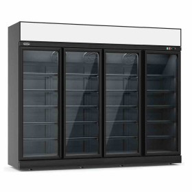 COMBISTEEL - Réfrigérateur 4 portes en verre noir 2060 L