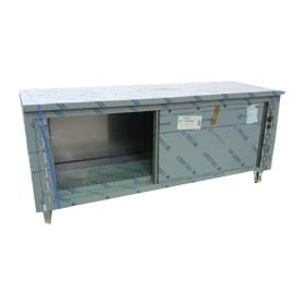 NOSEM - Déclassé - Meuble adossé inox chauffant P. 700 mm - Simple face - L. 2000 mm