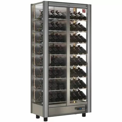 DIAMOND - Fin de série - Vitrine réfrigérée à vins 530 L 112 bouteilles modulable + déco vitrine blanc mat