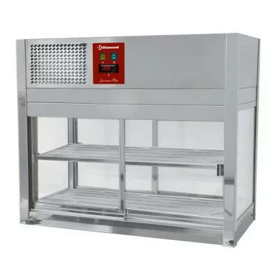 DIAMOND - Fin de série - Vitrine réfrigérée, 4 faces vitrées, 2 portes coulissantes