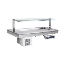 AFINOX - Fin de série - Élément à encastrer, cuve réfrigérée SOUL LIME 6x GN 1/1 avec pare-haleine carré