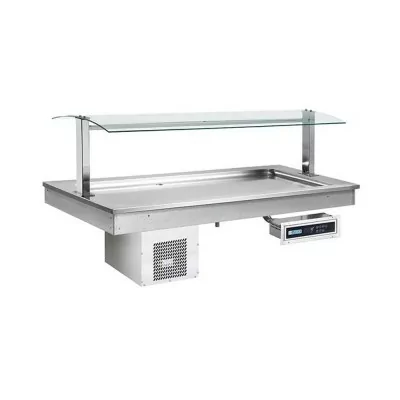 AFINOX - Fin de série - Élément à encastrer, cuve réfrigérée SOUL LIME 6x GN 1/1 avec pare-haleine carré