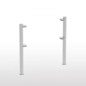 ERATOS - Support double neutre - Tubes ronds Ø 50 x H. 645 mm