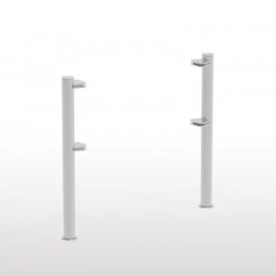 ERATOS - Support double neutre - Tubes ronds Ø 50 x H. 645 mm