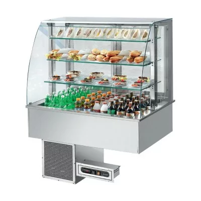 AFINOX - Déclassé - Cuve réfrigérée froid ventilé avec vitrine SOUL PLATINUM 3 GN 1/1 sans pare-haleine